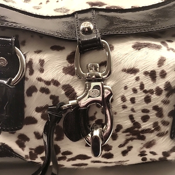 Francesco Biasia Black & White Calf Skin Handbag - Picture 6 of 9